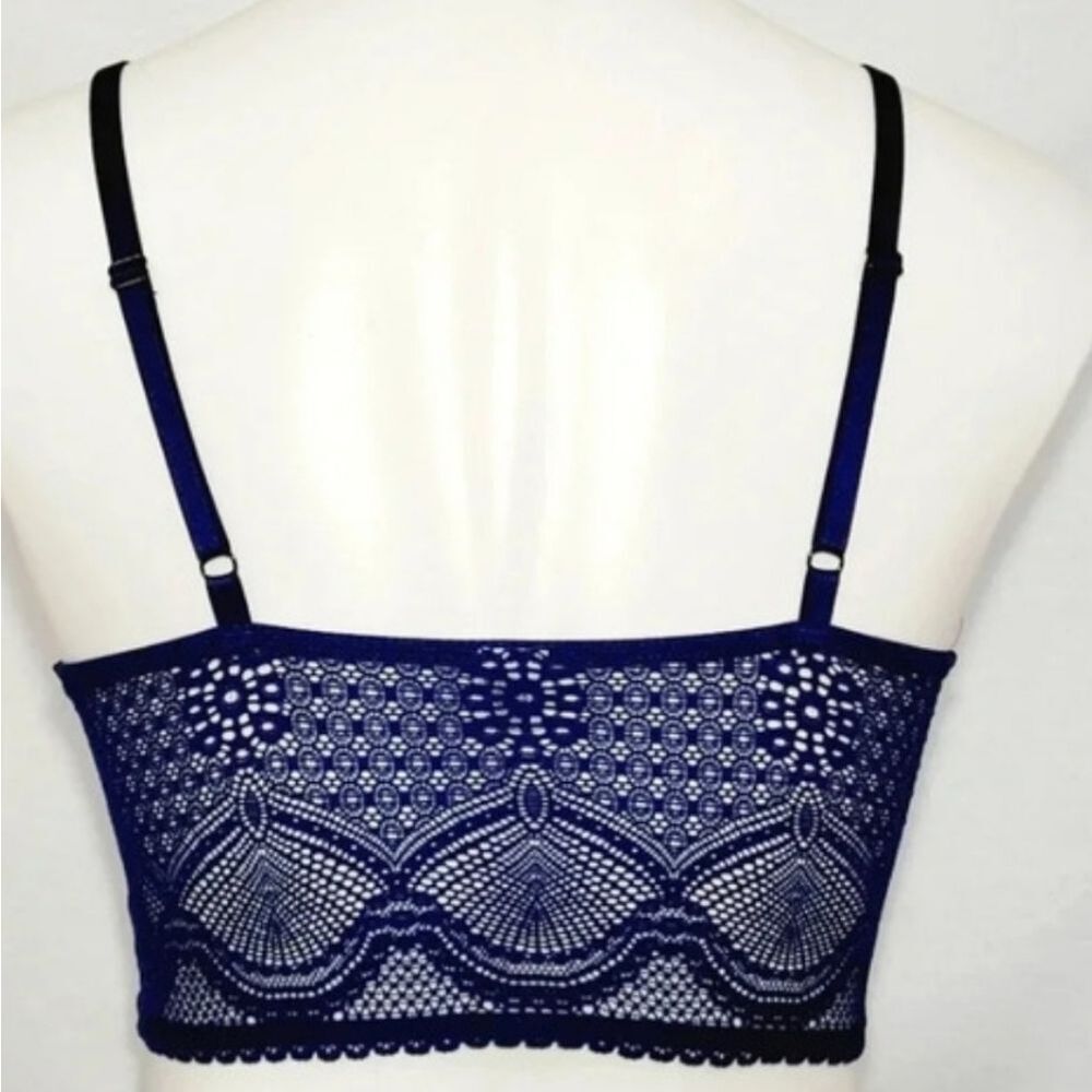 NWT Felina Deep Navy Blue Lace Bralette -L - Picture 2 of 5